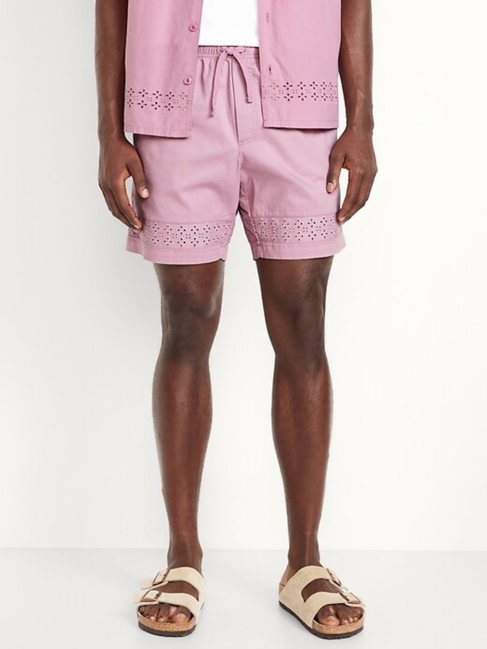 Old Navy Mauve Button-Up Top & Drawstring Shorts Set